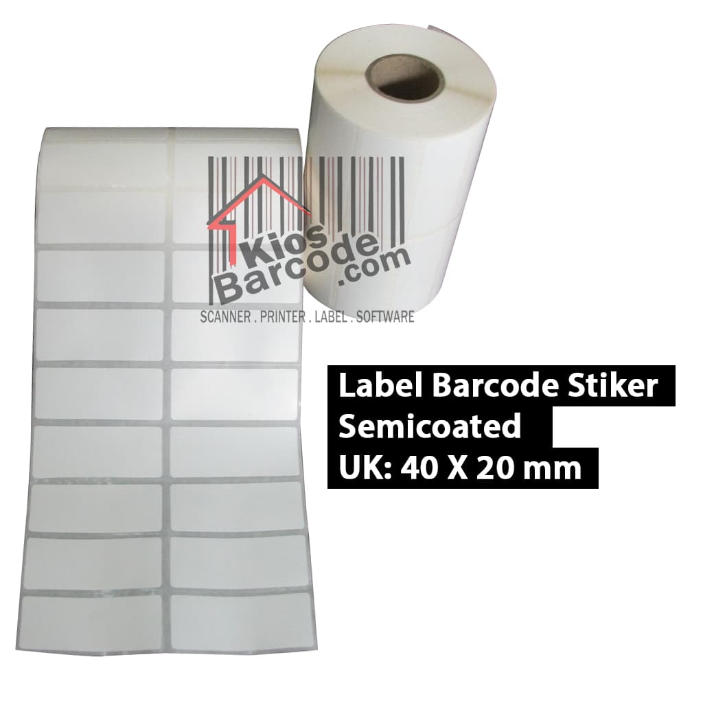 Label Barcode 40x20mm Semicoat 2 Line
