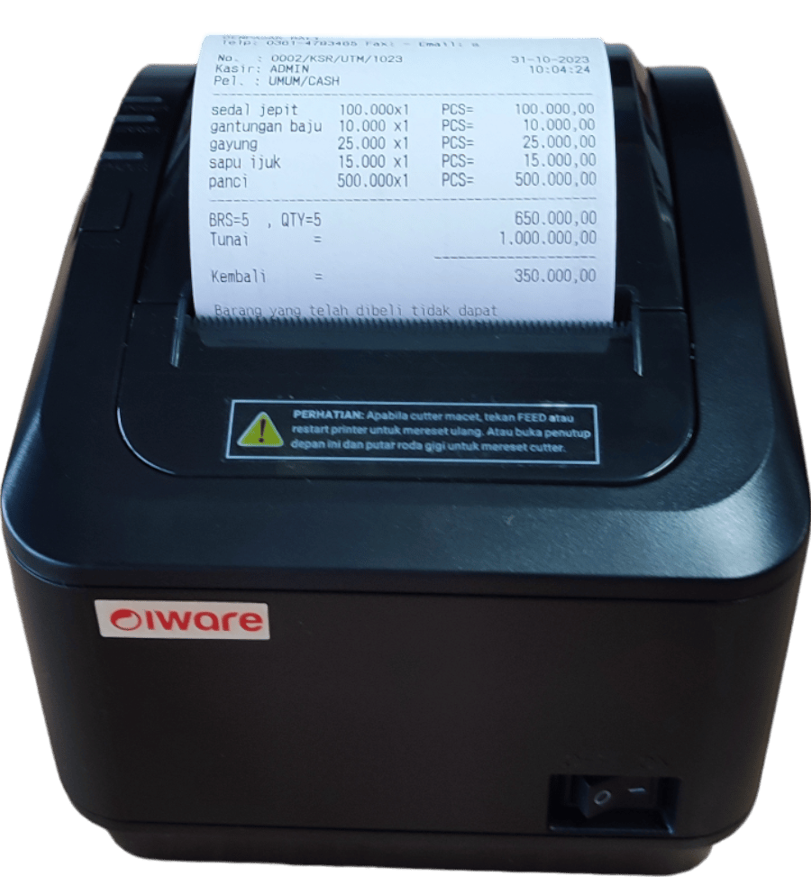 Printer Thermal IWARE K200 80mm Auto Cutter FREE Kertas Struk