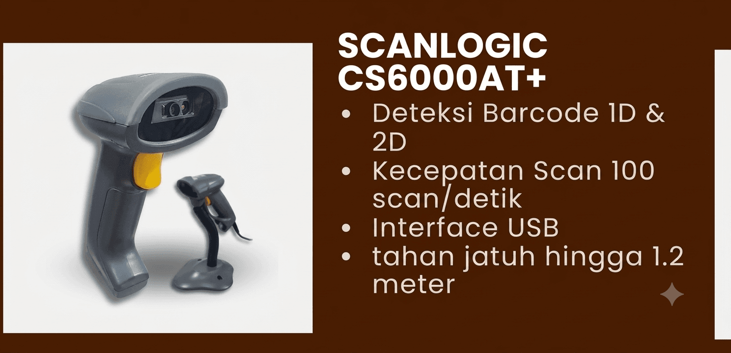 SCANLOGIC CS6000AT+: Scanner Barcode Tangguh dengan Kecepatan Tinggi untuk Kebutuhan Intensif