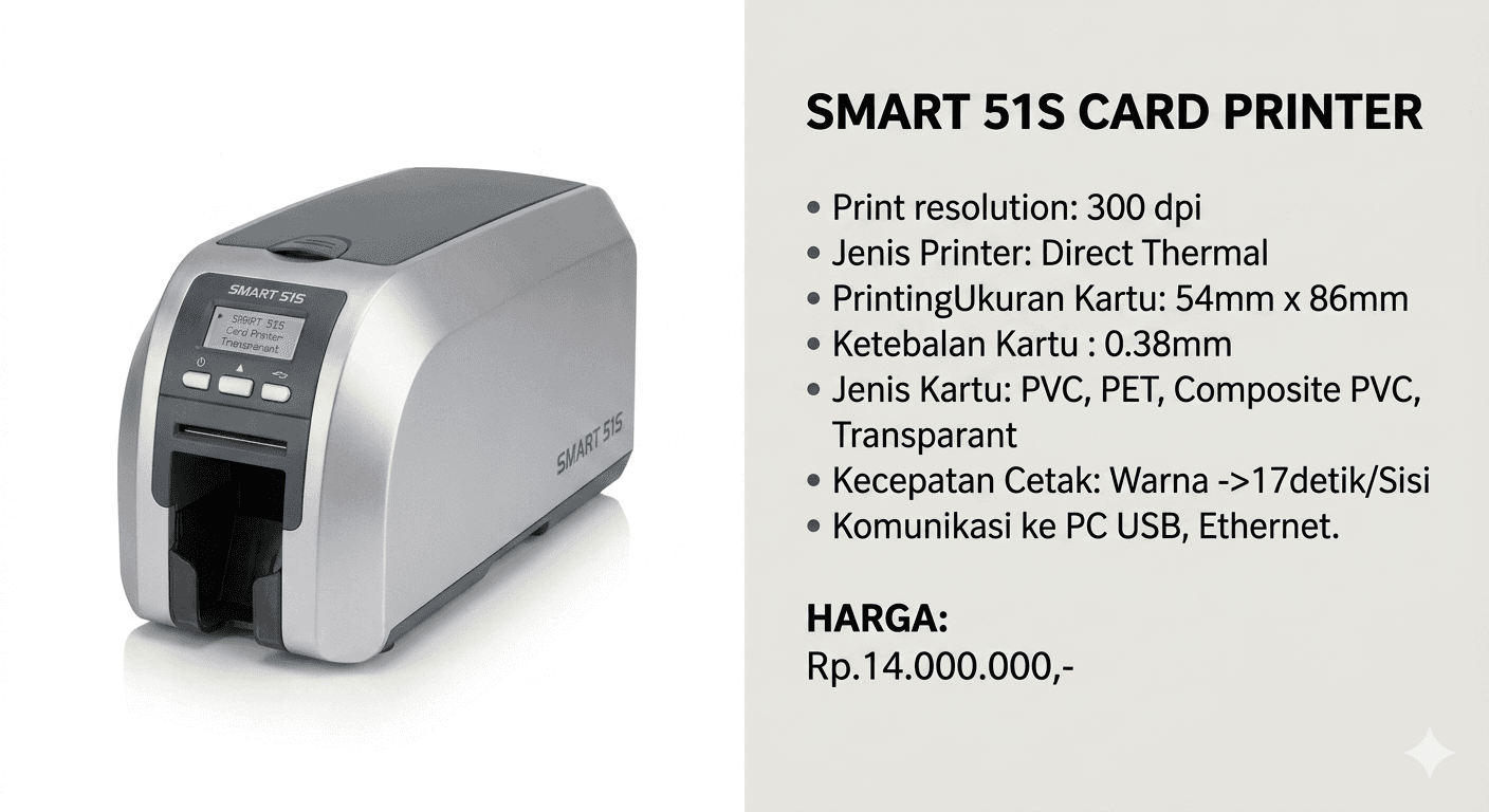Smart 51S Card Printer: Mesin Cetak Kartu Cepat untuk Kebutuhan Bisnis Modern