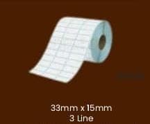 Label Sticker 33mm x 15mm 3 Line: Label Barcode untuk Retail