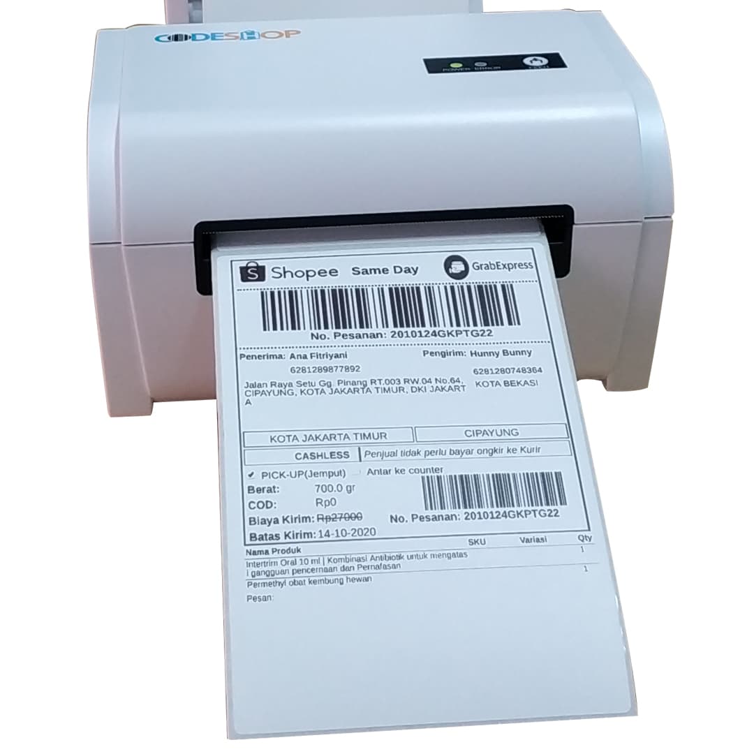 Printer Thermal Codeshop CB160 BT | Cetak Resi Dan Barcode