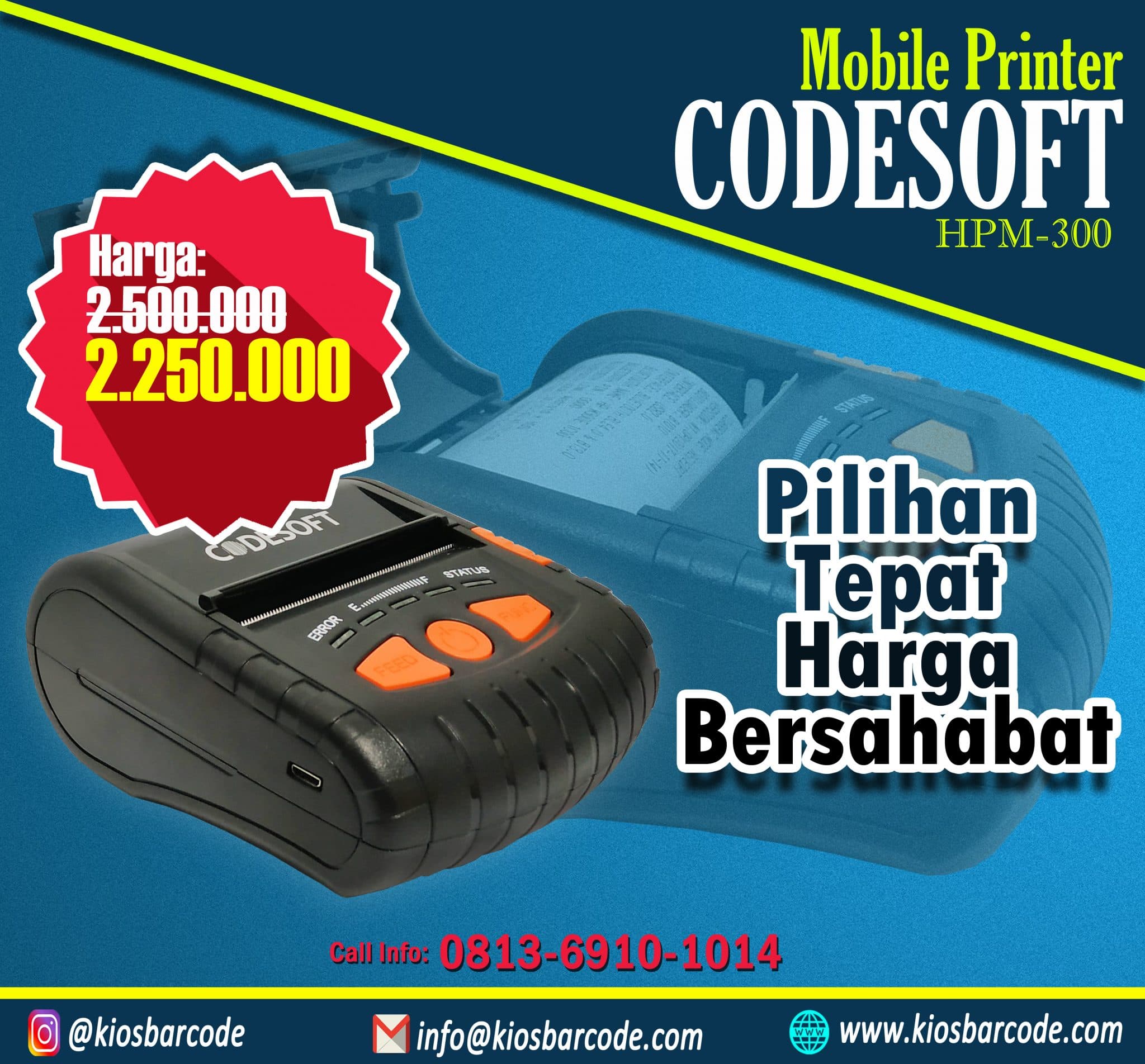 Jual Mini Printer Bluetooth Codesoft HPM 300