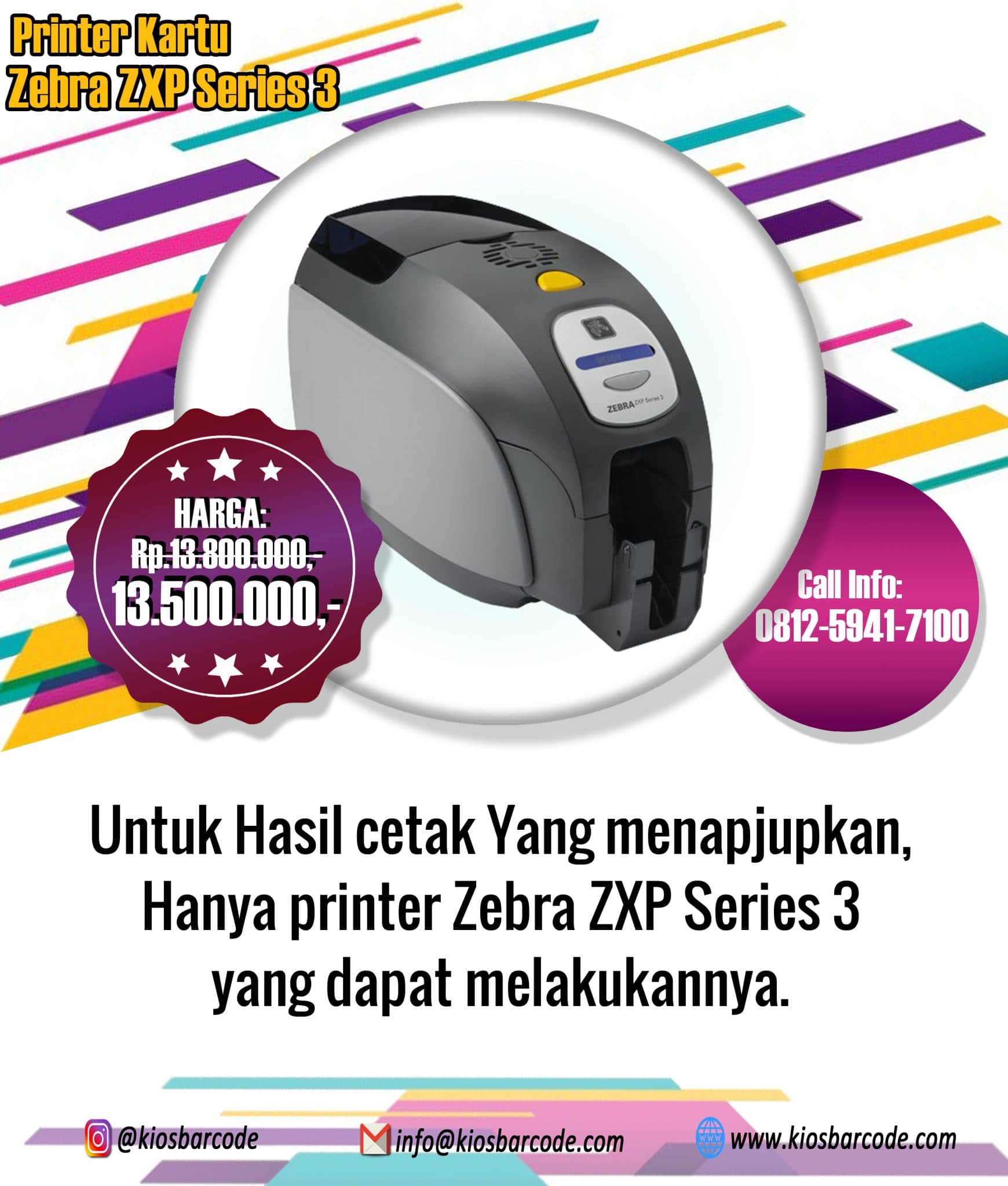 Promo Printer Kartu Zebra ZXP Series 3