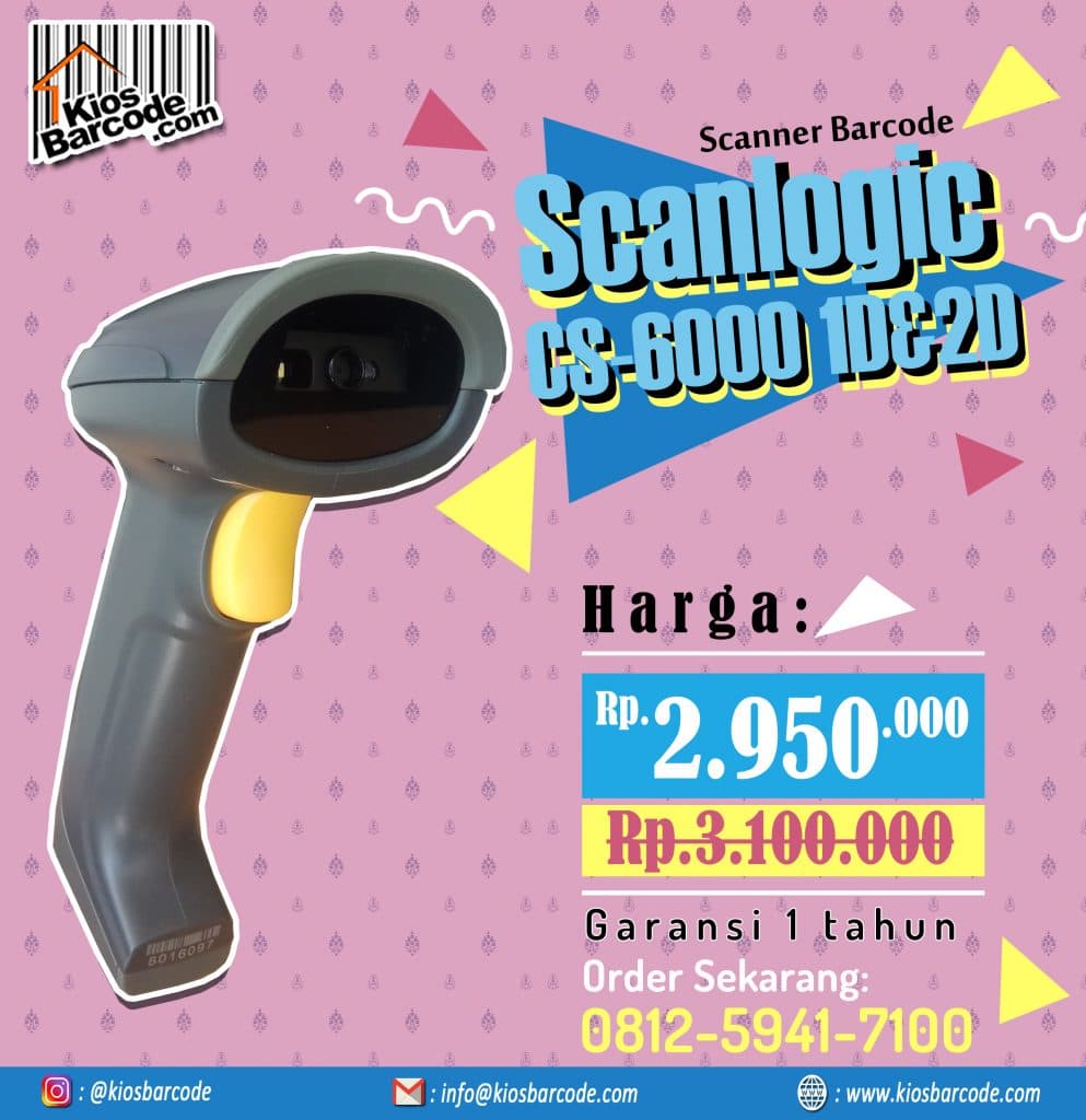 Promo Scanner Barcode Scanlogic CS6000 1D & 2D