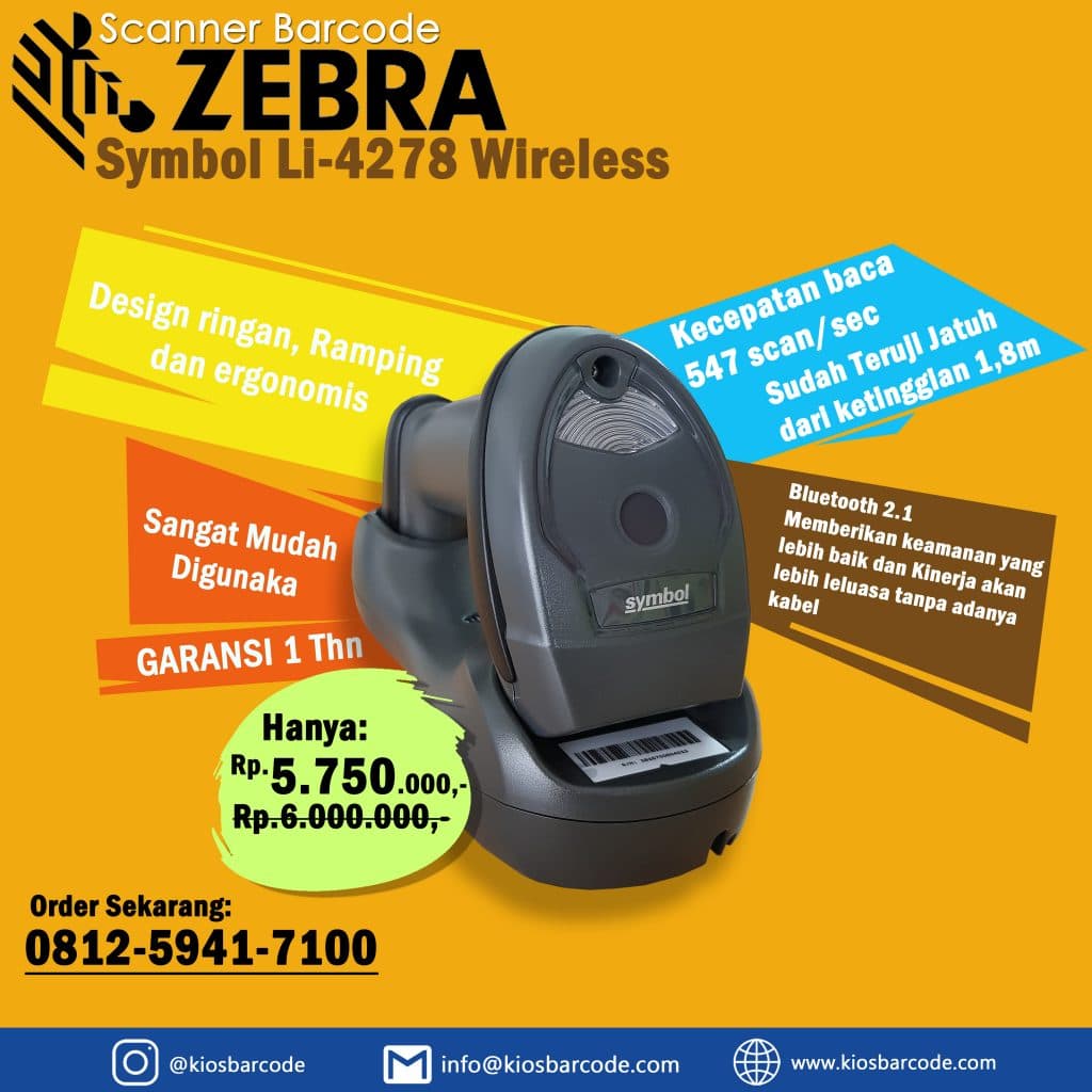 Promo Scanner Zebra Symbol Li4278 Wireless