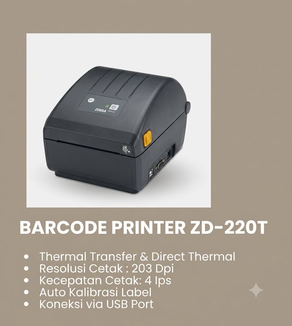 ZD-220T: Barcode Printer Praktis dengan Kualitas Cetak Stabil untuk Operasional Harian