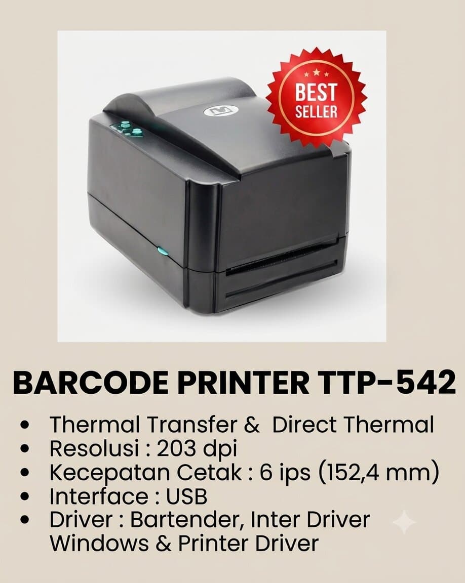TTP-542: Printer Barcode Cepat dengan Performa Stabil untuk Kebutuhan Bisnis
