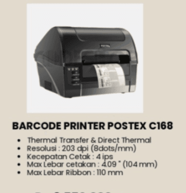 POSTEK C168: Barcode Printer Praktis dengan Performa Stabil untuk Operasional Harian