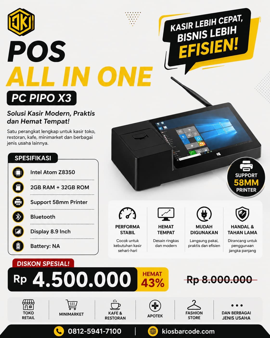 Kios Barcode: Penyedia Sistem Kasir dan Teknologi Retail untuk Meningkatkan Efisiensi Bisnis