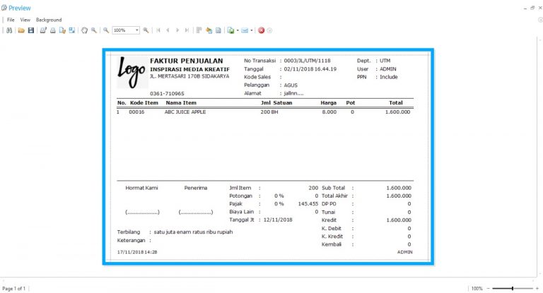 faktur penjualan