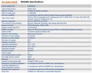 Scanner Barcode Maxima