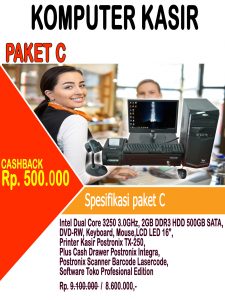 JUAL PERANGKAT KOMPUTER KASIR (PAKET C)