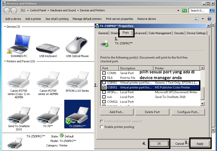 cara setting port cara setting port