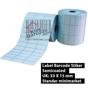 Label Barcode 33x15mm Semicoat 3 Line 