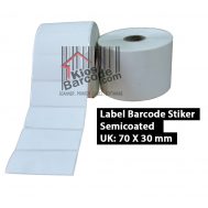 Label Barcode 70x30mm Semicoat