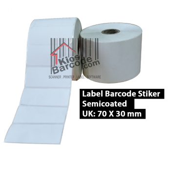 Label Barcode 70x30mm Semicoat