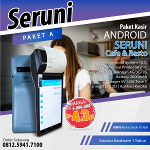 Mesin Kasir Android SERUNI Paket A Siap Pakai