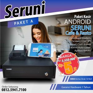 Mesin Kasir Android SERUNI Paket B Siap Pakai